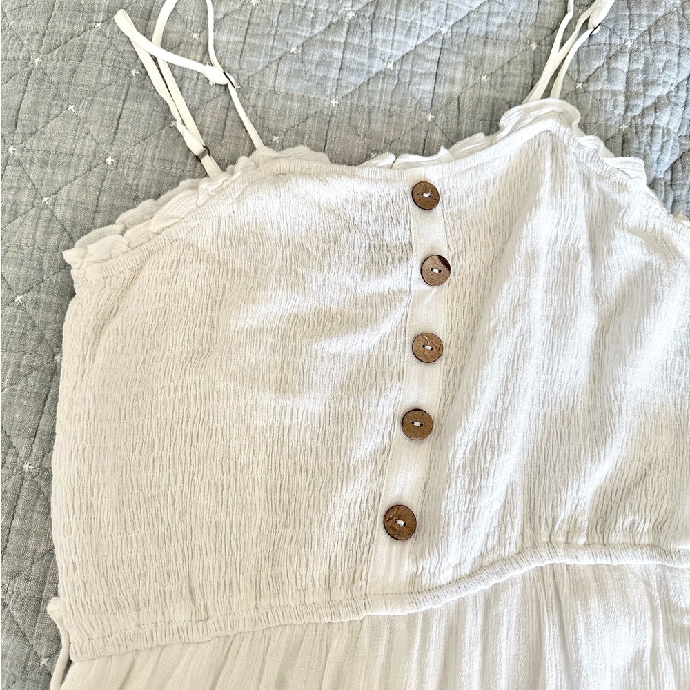 Hayden Los Angeles smocked top jumpsuit white size medium